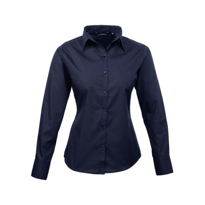 Langærmet dame skjorte - Navy (PR300)
