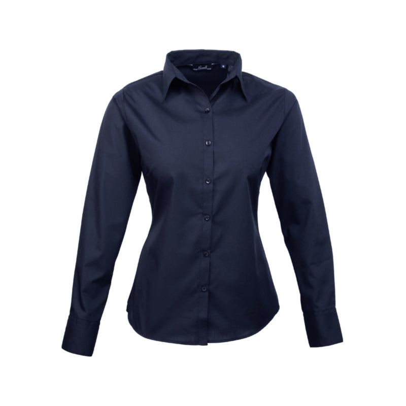 Langærmet dame skjorte - Navy (PR300)