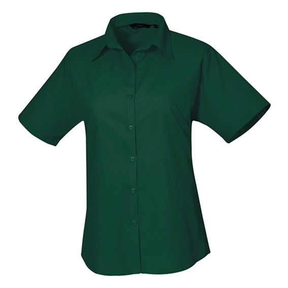 Kortærmet dame skjorte - Mørkegrøn (PR302)