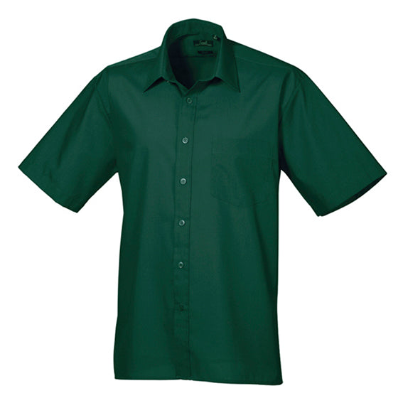 Kortærmet herre skjorte - Mørkegrøn (PR202)