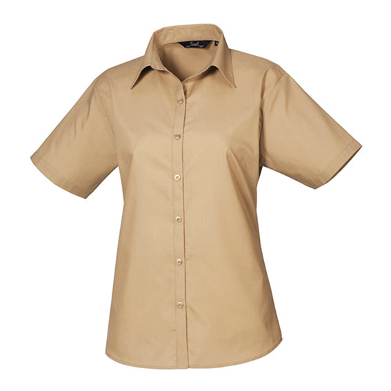 Kortærmet dame skjorte - Khaki (PR302)