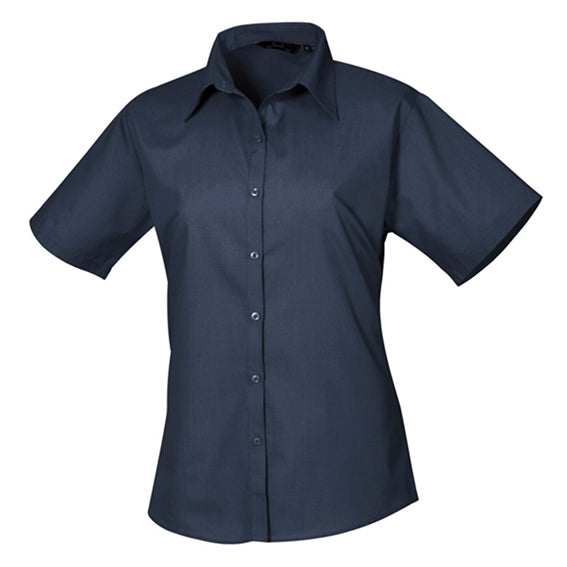 Kortærmet dame skjorte - Navy (PR302)