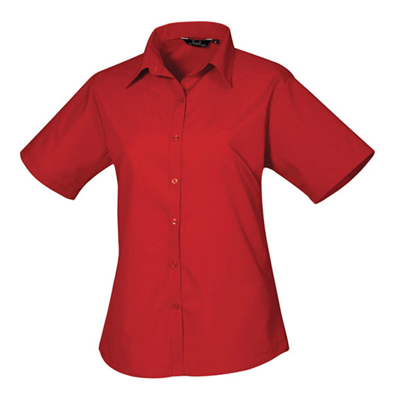 Kortærmet dame skjorte - Rød (PR302)