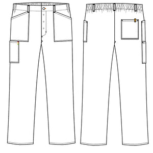 Kentaur unisex buks m. lårlomme - sort/hvid strib (16221-75)
