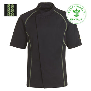 Kentaur unisex kokke-/tjenerjakke - Sort m. lime (23400)