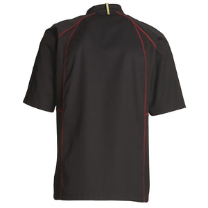 Kentaur unisex kokke-/tjenerjakke - Sort m. rød (23400)