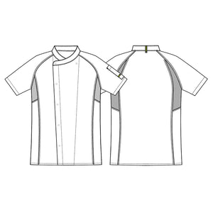 Kentaur unisex kokke-/tjenerjakke - Sort m. grå (23400)