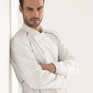 Kentaur unisex kokke-/Servicejakke - Sort m. grå (23401)