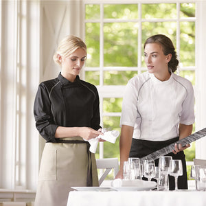 Kentaur unisex Service/Kokke jakke - Hvid m. grå (23401)