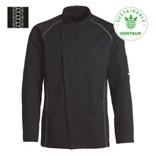 Indlæs billede til gallerivisning Kentaur unisex kokke-/Servicejakke - Sort m. grå (23401)