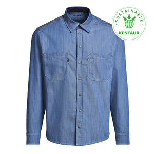 Kentaur herre langærmet serviceskjorte - Blue denim (25063)