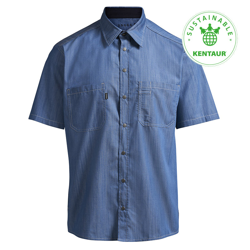 Kentaur herre kortærmet serviceskjorte - Blue denim (25064)