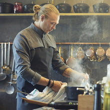 Indlæs billede til gallerivisning Kentaur unisex kokkeskjorte - Sort (25236)