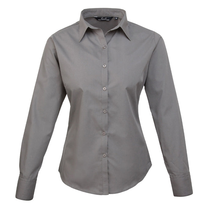 Langærmet dame skjorte - Dark Grey (PR300)