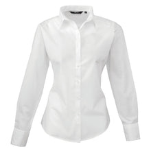 Indlæs billede til gallerivisning Langærmet dame skjorte - Hvid (PR300)