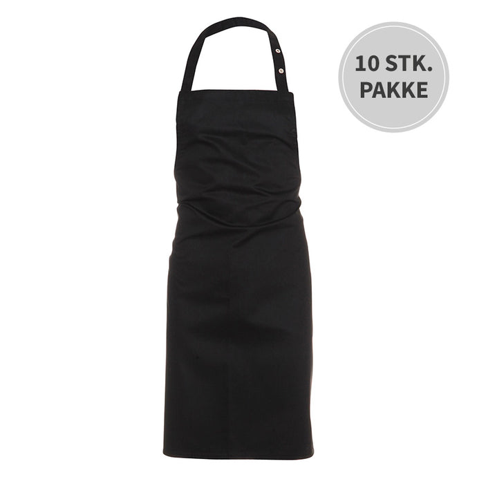 Kokkeforklæde - sort - 10 stk pakke.