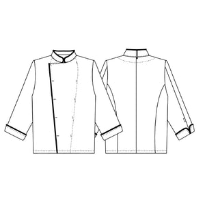Kentaur Unisex kokkejakke - Hvid, m/ bordeaux piping (2341)
