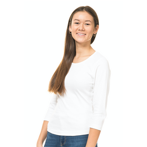 Langærmet dame interlock tee - Sort/Hvid (ST406)