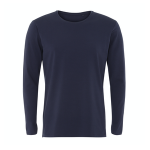 Langærmet unisex shaped tee - Sort/Hvid/Navy (ST413)