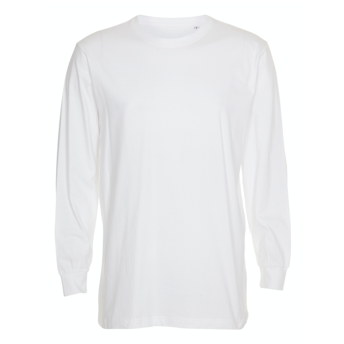 Langærmet kraftig unisex tee - Sort/Hvid (ST401)