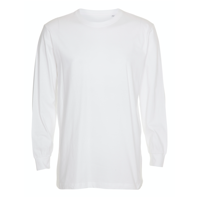 Langærmet kraftig unisex tee - Sort/Hvid (ST401)