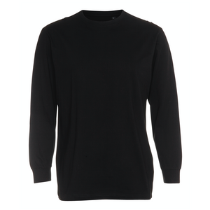 Langærmet kraftig unisex tee - Sort/Hvid (ST401)